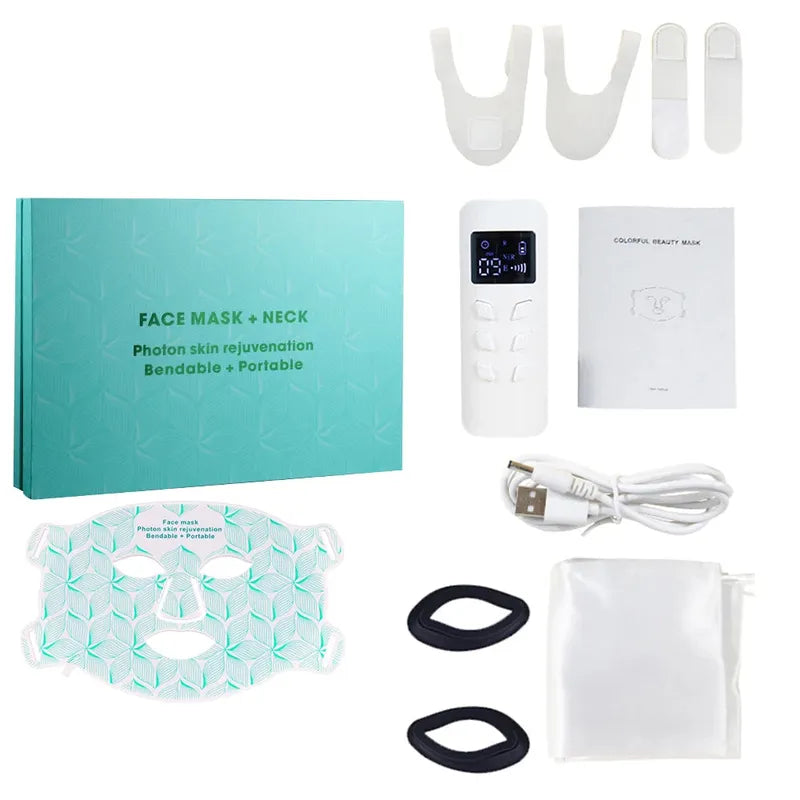 YTH SKN 8-Color LED Face & Neck Mask – Red Light & Infrared Therapy