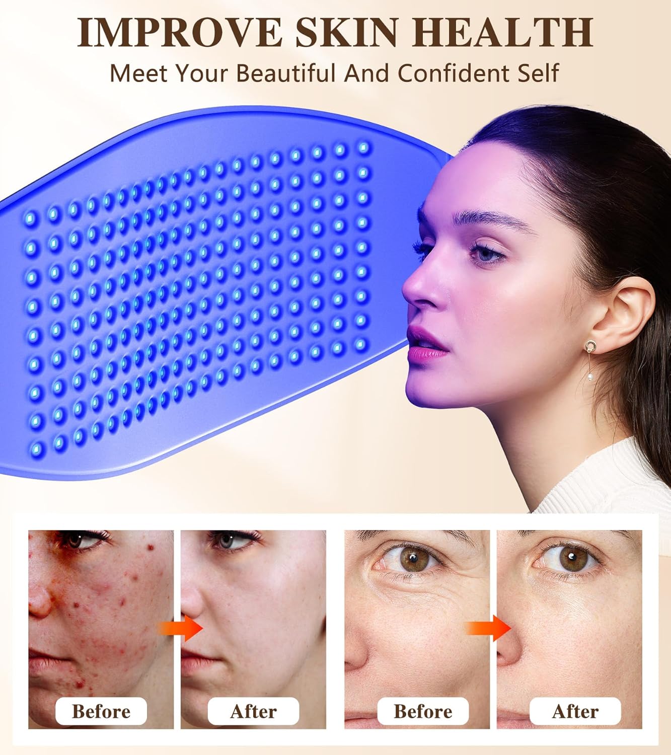YTH SKN 850nm Near Infrared LED Light Therapy Mask – 720 LED for Face & Body