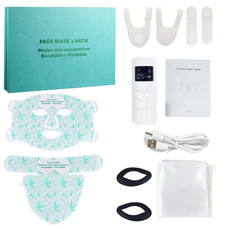 YTH SKN 8-Color LED Face & Neck Mask – Red Light & Infrared Therapy