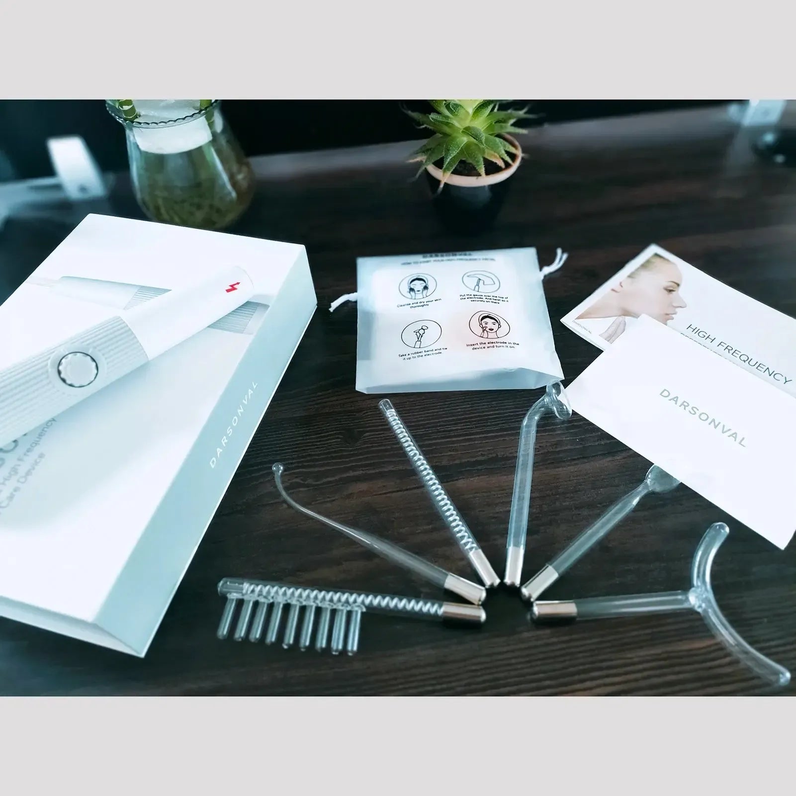 YTH SKN Darsonval High Frequency Facial Wand – 6 Neon & Argon Electrodes