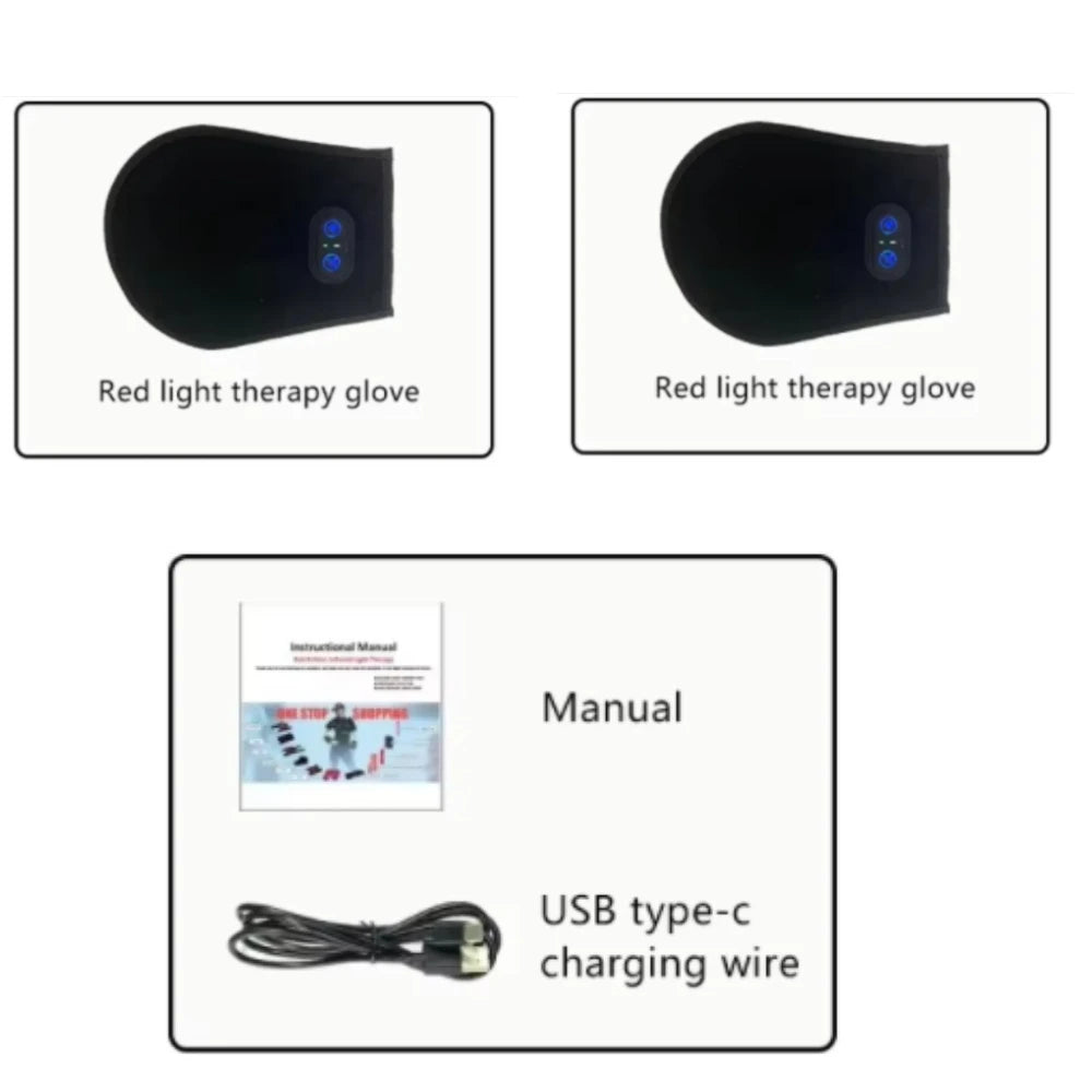 YTH SKN 660nm & 850nm Red Light Therapy Glove