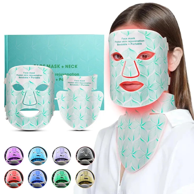 YTH SKN 8-Color LED Face & Neck Mask – Red Light & Infrared Therapy