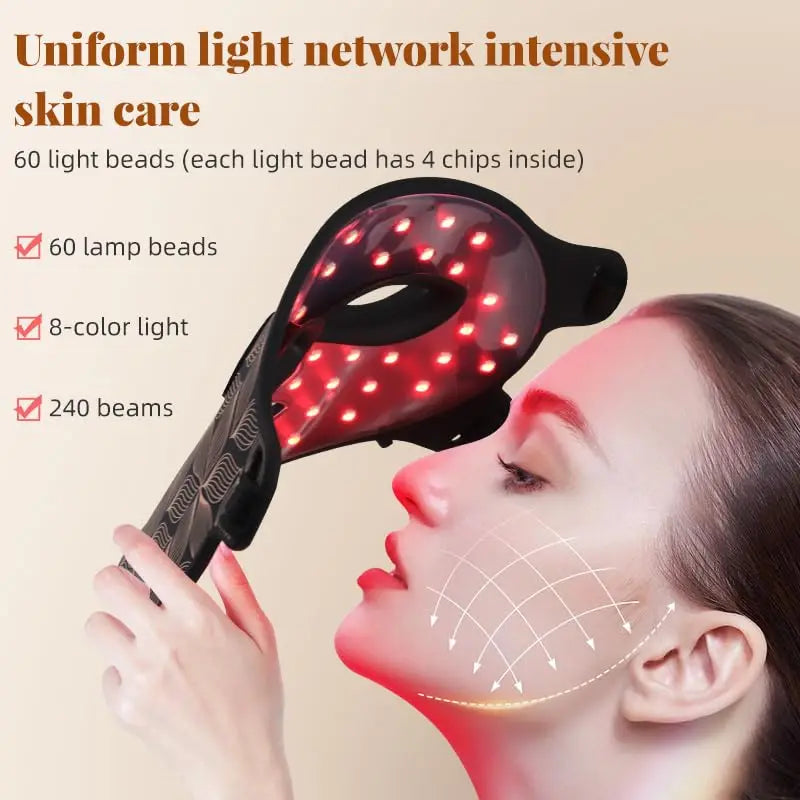 YTH SKN 8-Color LED Face & Neck Mask – Red Light & Infrared Therapy