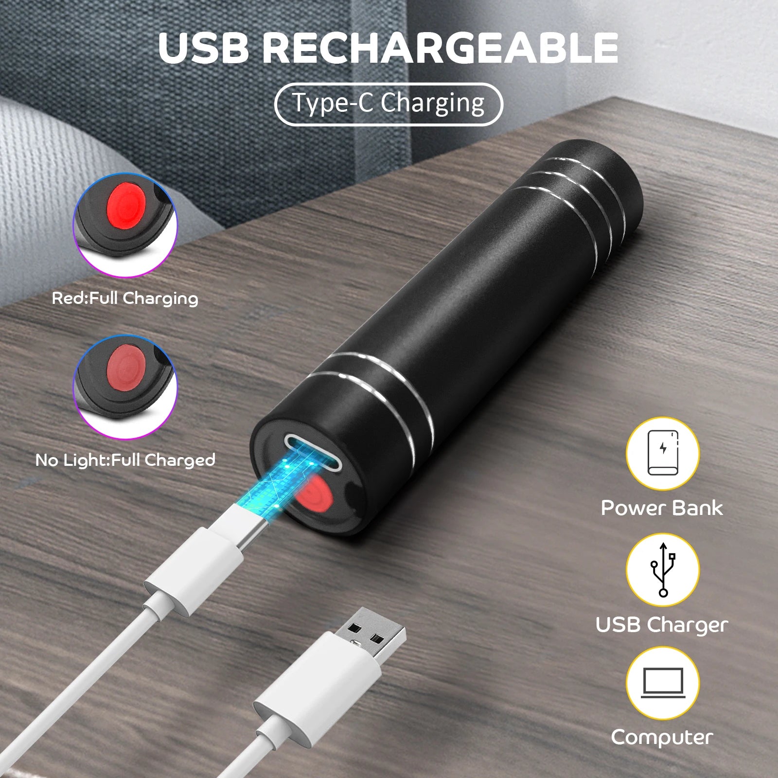 YTH SKN Red Light Therapy Electric Torch Wand
