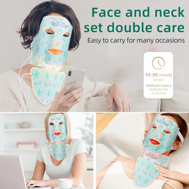 YTH SKN 8-Color LED Face & Neck Mask – Red Light & Infrared Therapy