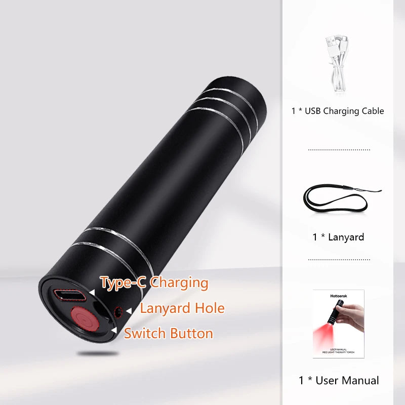 YTH SKN Red Light Therapy Electric Torch Wand